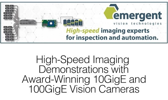 High-speed imaging demonstration with award-winning 10GigE and 100GigE Vision cameras