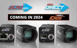 Eros 5GigE cameras support GPUDirect and a zero copy imaging approach.