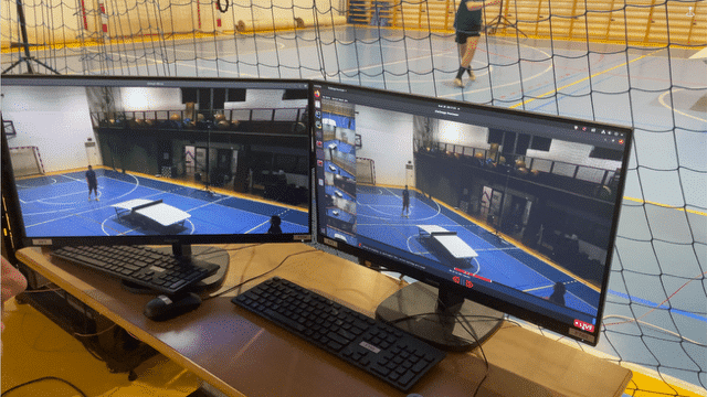A look at the SVT software as the system captures a teqball game.