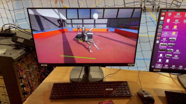 A teqball game is recreated digitally using SVT's system.