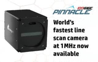 PINNACLE 100GigE LZ-8KG5 is the world's fastest line scan camera at 1MHz (1000kHz).