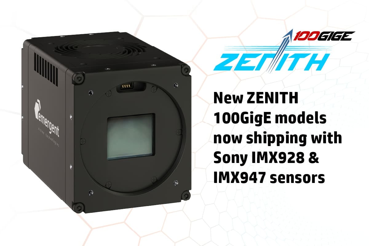 Two new ZENITH cameras that feature the Sony IMX928 and IMX947 sensors are now available for shipping.