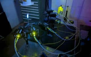 Six-camera 100GigE emission tomography setup