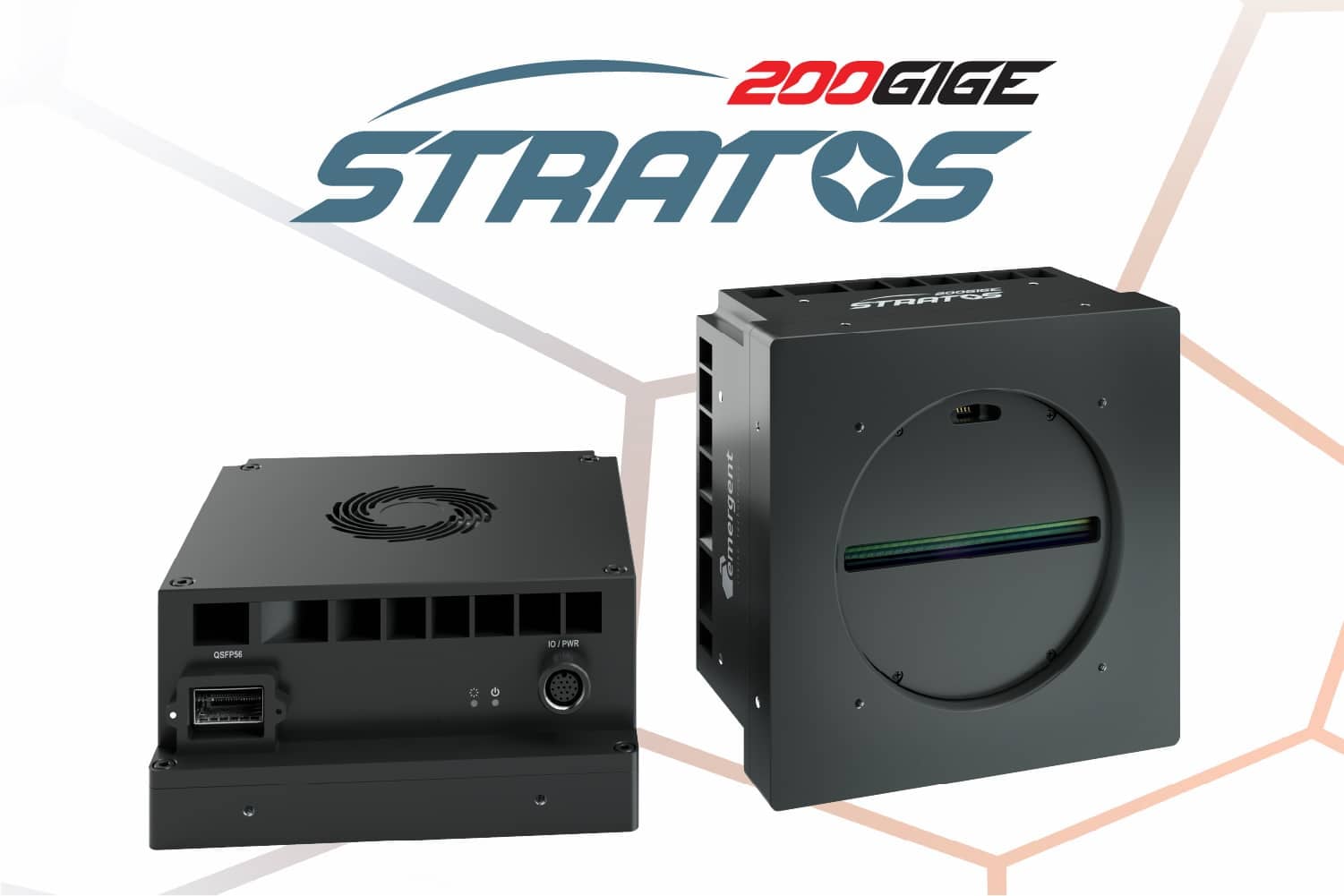 STRATOS is a new 200GigE line scan camera series that operates on the QSFP56 interface.