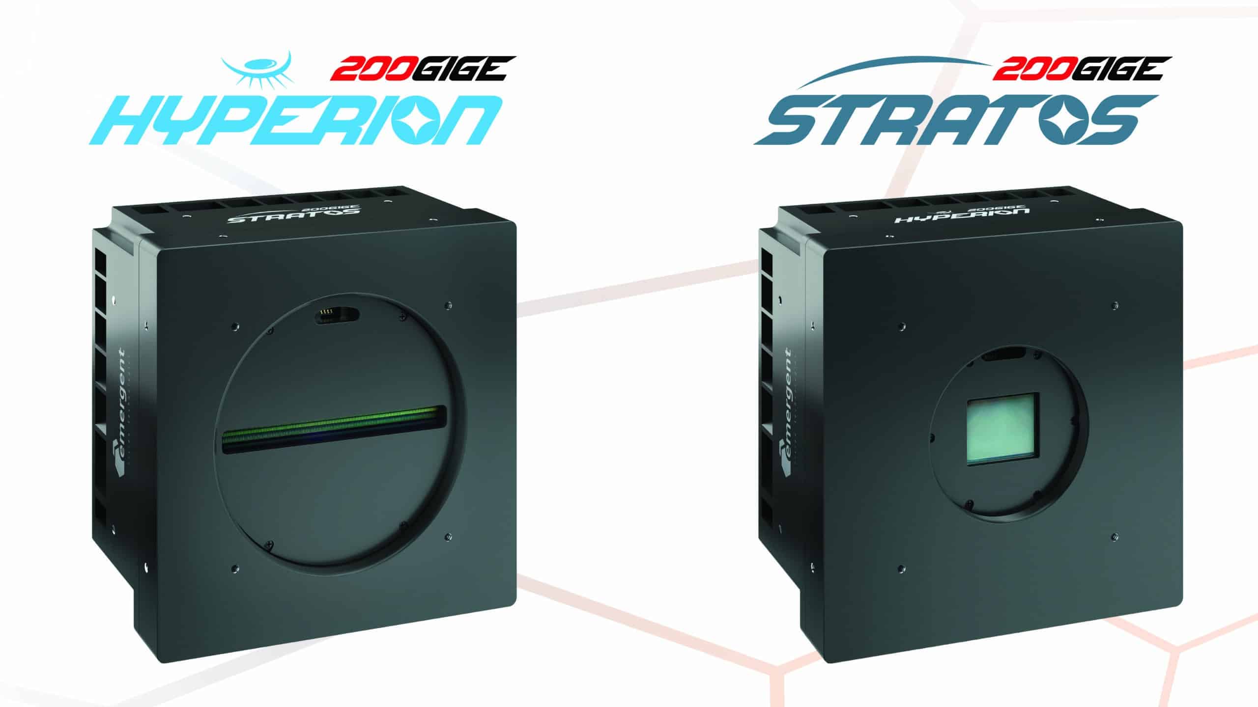 HYPERION and STRATOS by Emergent Vision Technologies, the world's first 200GigE area scan cameras and line scan cameras unveiled at VISION 2026 in Stuttgart.